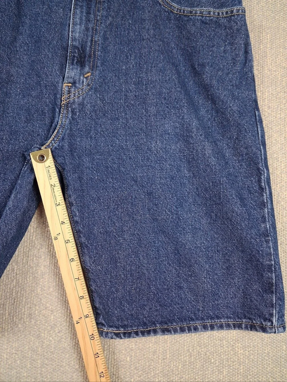 Levi's 505 Regular Fit Shorts Mens 38 Blue Denim Dark Wash Classic Casual